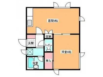 ローズヒルIII(1LDK/2階)の間取り写真