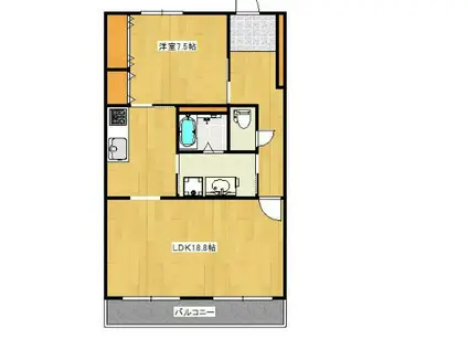 アルファステイツ兵庫町(1LDK/4階)の間取り写真