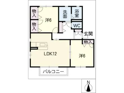 スクエアヴィレッジE(2LDK/1階)の間取り写真