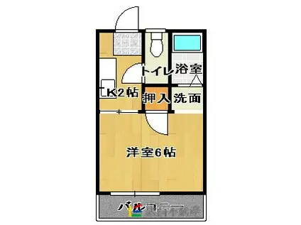 コーポサンB(1K/1階)の間取り写真