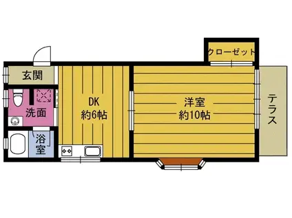 サンコーポ上野(1DK/2階)の間取り写真