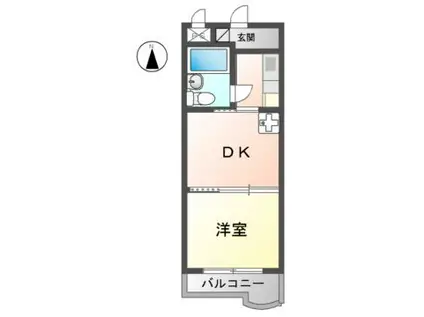 マンション山本 壱番館(1DK/8階)の間取り写真