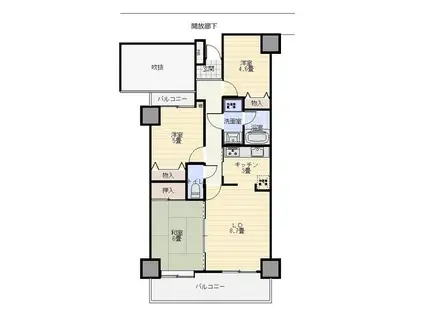 ダイアパレス千葉青葉台ウエストアベニュー(3LDK/5階)の間取り写真