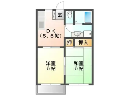 メゾン・ド・エスポワールA(2K/2階)の間取り写真