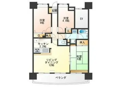 ナイスアーバン元今泉1302(3LDK/13階)の間取り写真