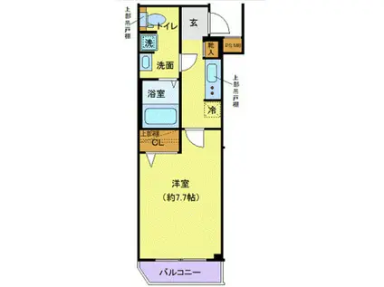 クレヴィスタ赤羽(1K/2階)の間取り写真