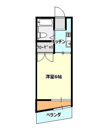 カーサ東松山C(1K/1階)の間取り写真