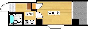 パルコープ庚午(1K/2階)の間取り写真