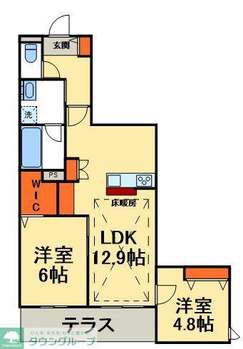プレミアメゾン(2LDK/1階)の間取り写真