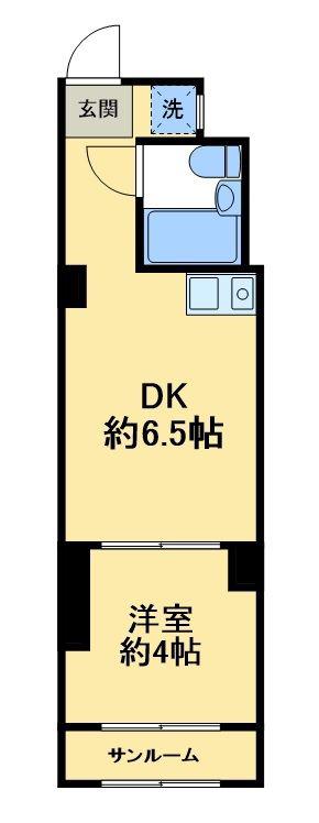丸宏マンション(1DK/2階)の間取り写真