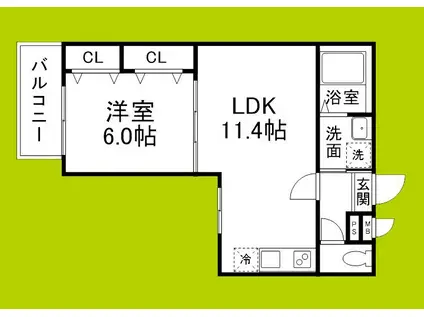 CASA・COMFORT(1LDK/2階)の間取り写真