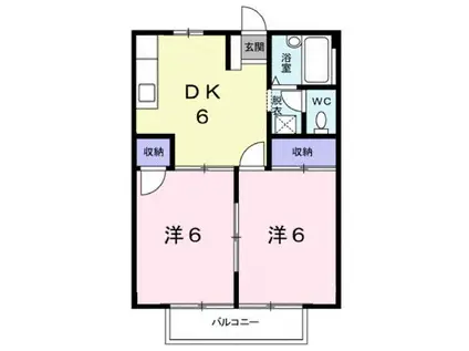ルミネハイツ(2DK/2階)の間取り写真