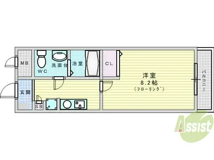 アーデン新大阪(1K/7階)の間取り写真