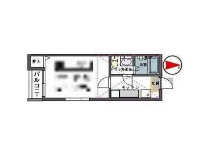 STAGE中田I(1K/2階)の間取り写真