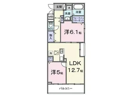 コレッソ・M(2LDK/1階)の間取り写真
