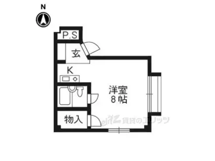 グランバリュー下鴨東(ワンルーム/4階)の間取り写真