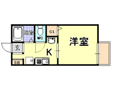 フレグランス神明(1K/1階)の間取り写真