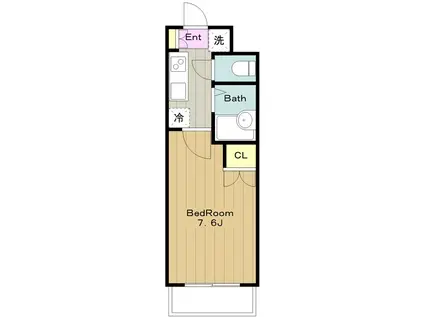 スチューデントハイツ永山(1K/3階)の間取り写真