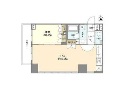 パリオ・アクティフ(1LDK/11階)の間取り写真