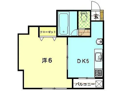 シャル夢館(1DK/4階)の間取り写真