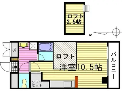 金屋町グランデ(ワンルーム/5階)の間取り写真