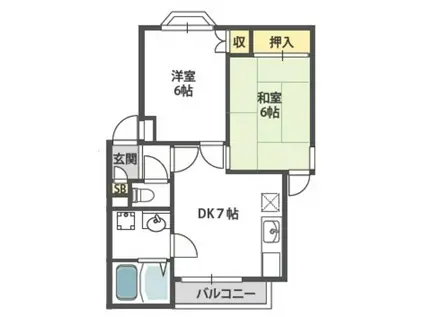 クライムハウス(2DK/4階)の間取り写真