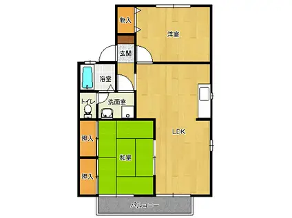 パークサイドM(2LDK/1階)の間取り写真