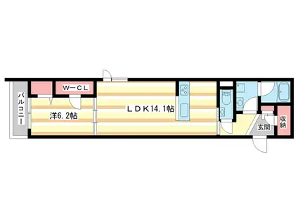 シャーメゾン アヴニール(1LDK/2階)の間取り写真