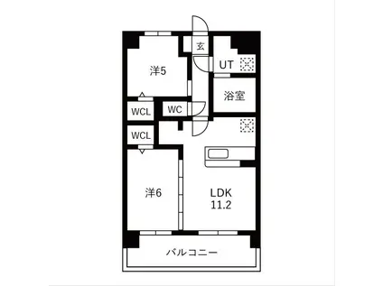 Y&M祇園1丁目(2LDK/2階)の間取り写真