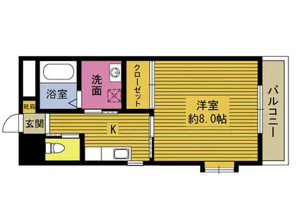 S-BLD(1K/3階)の間取り写真