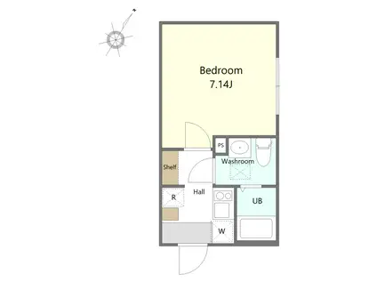 エイグラン 小田急相模原 3(1K/1階)の間取り写真