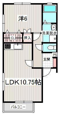 キャパシティハウス(1LDK/2階)の間取り写真