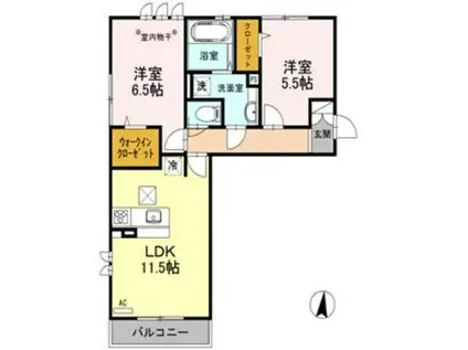 ロイジェントパークス レイクタウン III E(2LDK/2階)の間取り写真