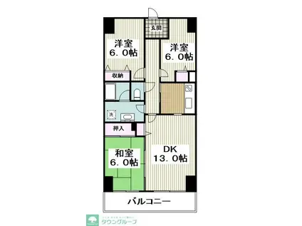 クゲヌマファースト(3LDK/7階)の間取り写真