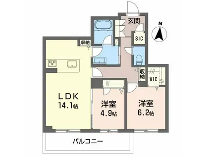 グランメゾン南浅田(2LDK/2階)の間取り写真