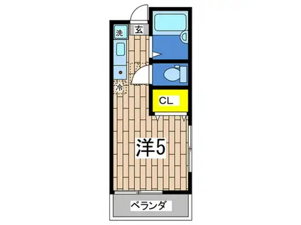 サザンウィンズ横濱(ワンルーム/1階)の間取り写真