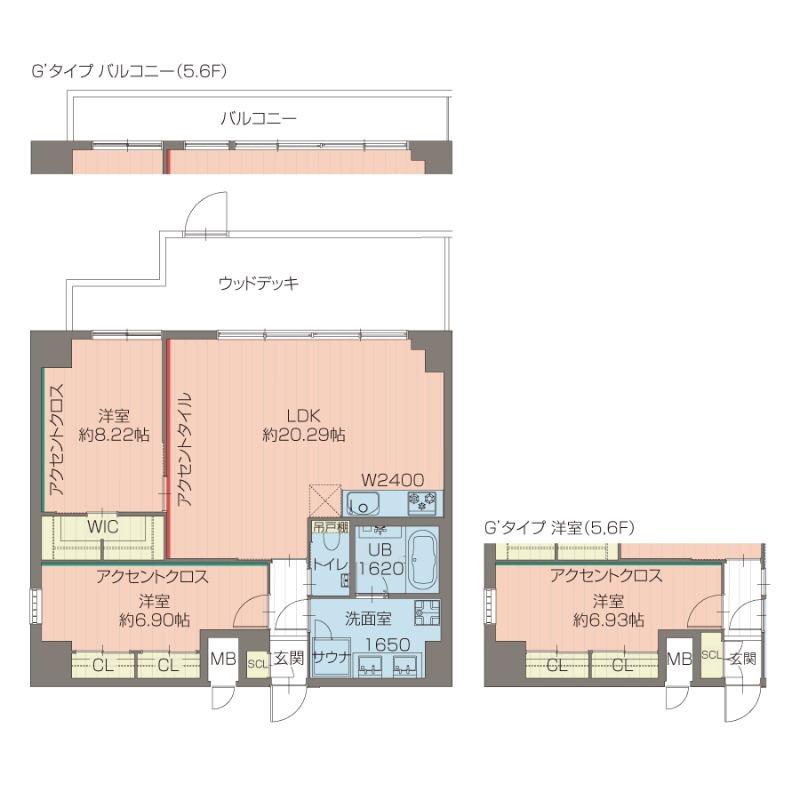 プレジオ西宮北口(2LDK/6階)の間取り写真