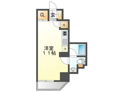 COMFORT山王(ワンルーム/5階)の間取り写真