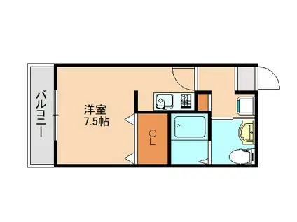 CASAMENTO横手(ワンルーム/2階)の間取り写真