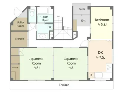 八幡木アベニュー(3DK/1階)の間取り写真