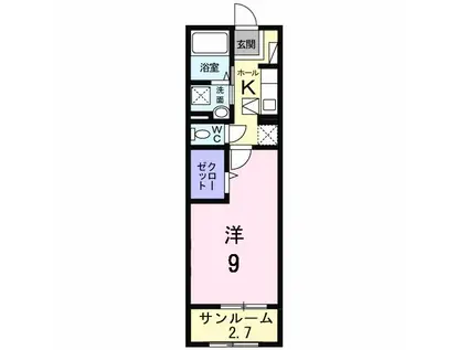 シャルマン櫻街 リリパット(1K/1階)の間取り写真
