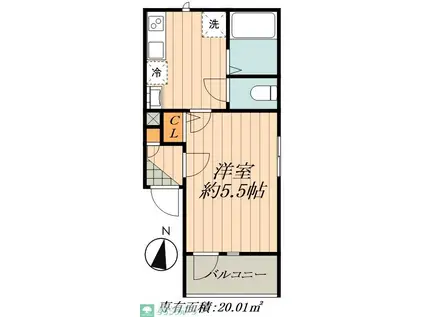 グランコート南小岩(1K/2階)の間取り写真