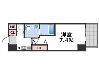 CITY LUX NAMBA(1K/9階)の間取り写真