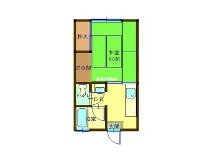 田中アパート(1DK/2階)の間取り写真