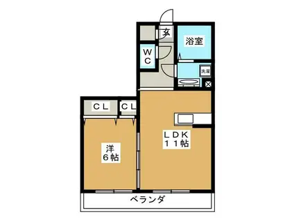 CANON 桜(1LDK/1階)の間取り写真