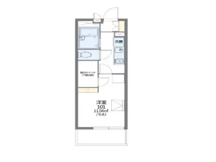 レオパレスプレジオ(1K/3階)の間取り写真