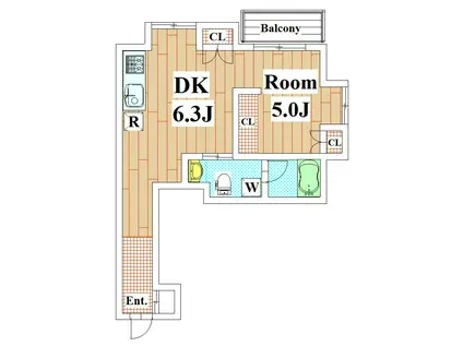 コリーヌ祐天寺(1DK/2階)の間取り写真