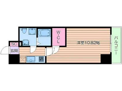 サンレムート江坂1ST(1K/5階)の間取り写真