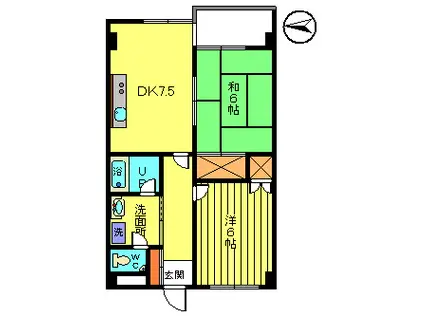 ツインパレスイースト(2DK/3階)の間取り写真