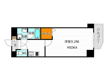 サンシティ ハルカ(1K/6階)の間取り写真